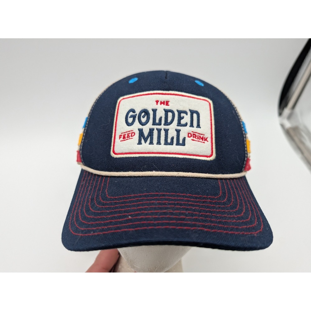 YoColorado The Golden Mill Navy Blue Mesh Trucker Hat Snapback Cap